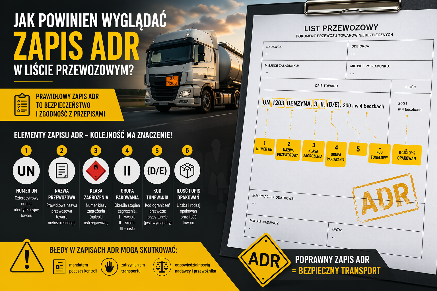 list przewozowy adr